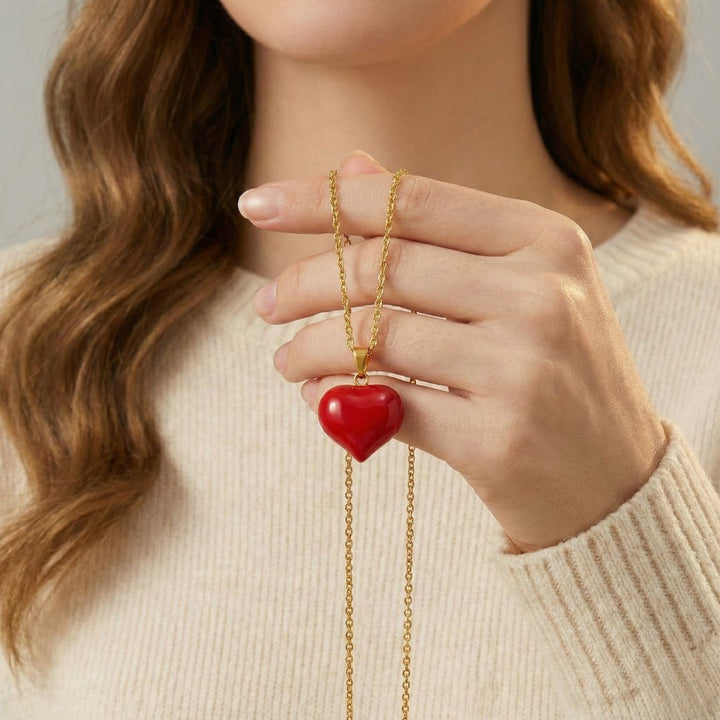 שרשרת לב אדום לנכדה מבית ונסוריני