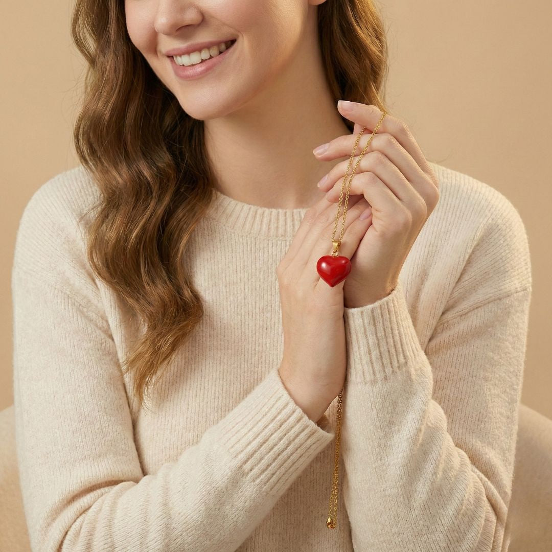 שרשרת לב אדום לנכדה מבית ונסוריני