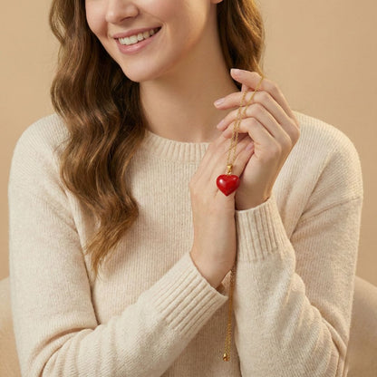 שרשרת לב אדום לנכדה מבית ונסוריני