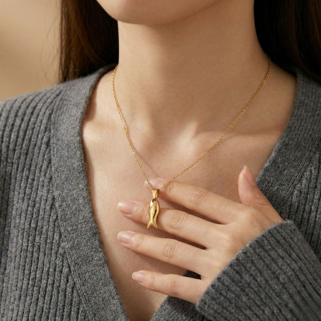 שרשרת דג מלא לילדה מבית ונסוריני