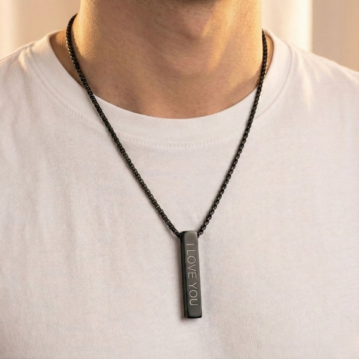 שרשרת מלבן עם חריטה מבית ונסוריני